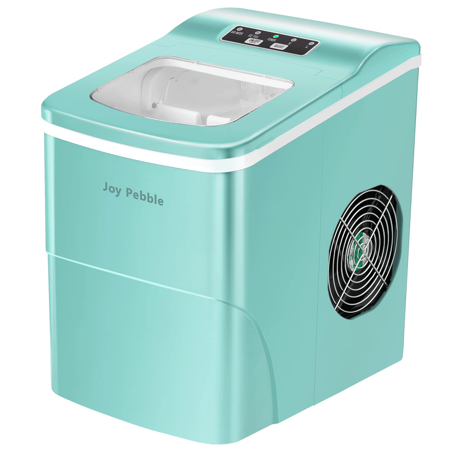 Joy Pebble Portable Ice Makers Countertop,26lbs Bullet Ice Cube in 24H,9 Cubes Ready in 6-8 Minutes,2 Ice Sizes(S/L),Portable Ice Machine for Home/Office/Bar (Green) JP-JP-Z5878