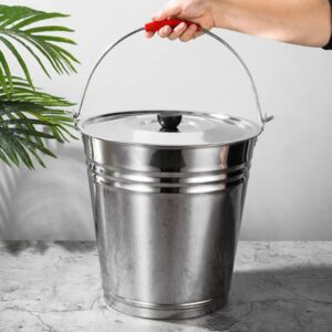 Happyyami Ashtray Fireplace Tools Ash Bucket Metal Trash Can with Lid and Handle Outdoor Galvanized Dog Poop Trash Can for Outdoors Stainless Steel Fireplace Lid Indoor Grill Ash Tray