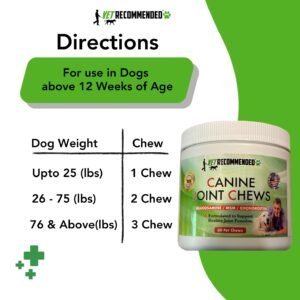 Vet Recommended™ Hip and Joint Supplement Chew for Small & Medium Dogs - Glucosamine, MSM & Chondroitin Chews | 60 Count