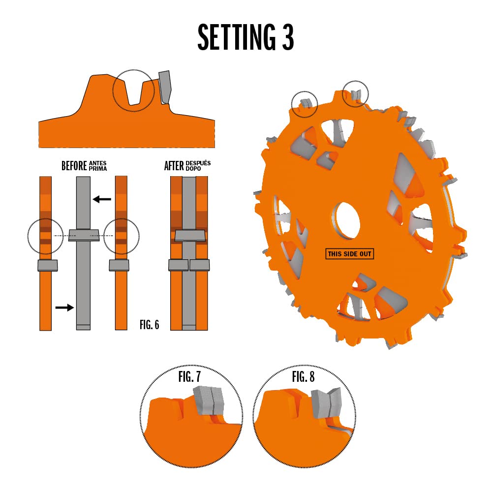 CMT ORANGE TOOLS 230.312.08 DADO Set Saw Blade HW D=8” B=5/8” Z12 FTG+ATB Orange PTFE