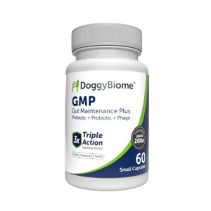 AnimalBiome Dog Probiotics - GMP Prebiotics and Probiotics - Reduce Diarrhea Flareups - for Dogs Under 20 lbs (60 Capsules) - DoggyBiome