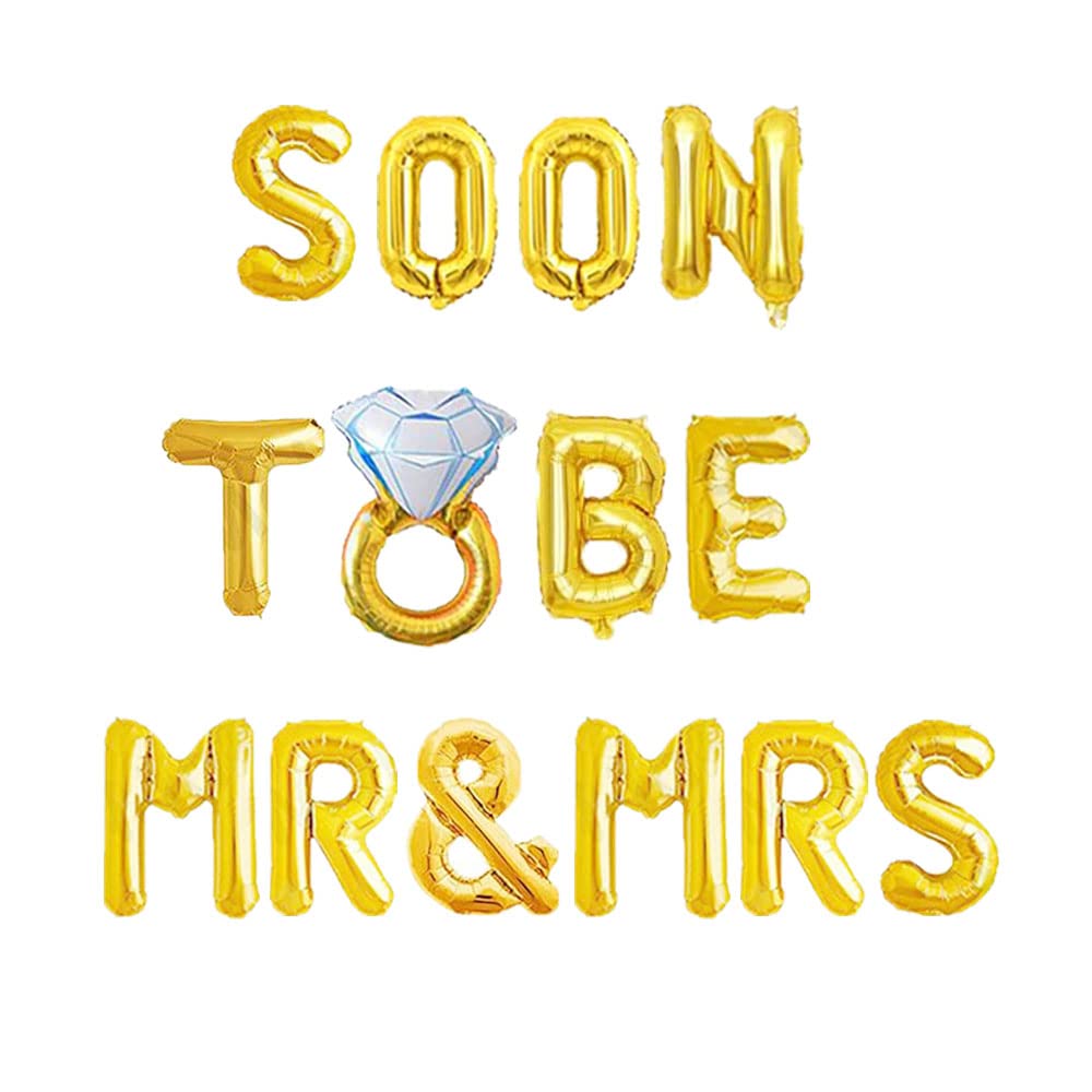 Soon To Be Mr & Mrs Balloons, Wedding Rehearsal/Engagement/Bridal Shower/Bachelorette Party Sign Supplies Decorations