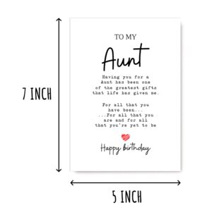 EruditeGifts Birthday Card for Aunt - 5 x 7 Inches - Printed on Smooth, Heavy Cardstock - Blank Inside for Personal Message - Includes Envelope