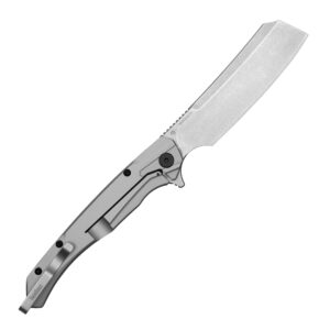 Kershaw Strata Cleaver Pocket Knife, D2 Steel, 4 inch Blade, Stonewashed Finish, Pocketclip