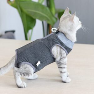 URROMA 1 Piece Cat Surgery Recovery Suit, Alternative E-Collar Cone Anti Licking Pet Surgical Recovery Shirt Skin Diseases Abdominal Wounds Sterilization Cat Suit for Pets Cats Dogs, M