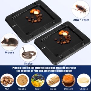 Qualirey 24 Packs Large Baited Glue Traps Bulk for Rats and Snakes Sticky Mouse Trap Rat Traps Indoor Rodent Killer Baited Trays Plastic Sticky Non Toxic Mouse Trap for Home Indoor Outdoor