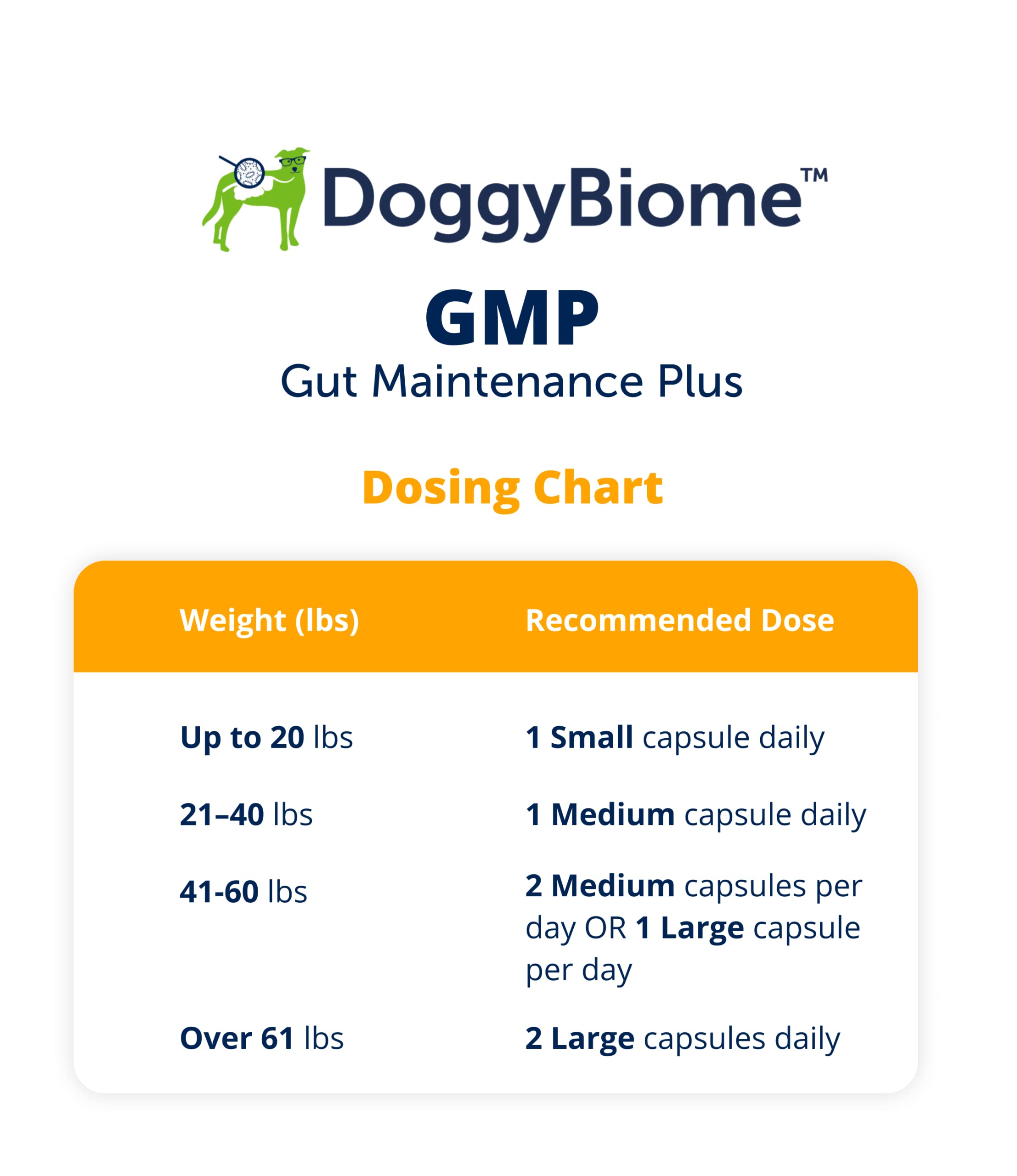 AnimalBiome Dog Probiotics - GMP Prebiotics and Probiotics - Reduce Diarrhea Flareups - for Dogs Over 40 lbs (60 Capsules) - DoggyBiome