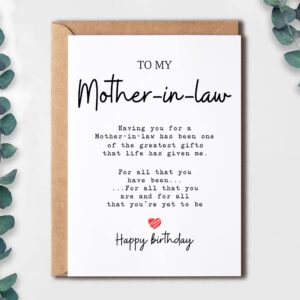 To My Mother-In-Law - Mother-In-Law Birthday Card - Mother-In-Law Is The Greatest Gifts In My Life - Birthday Card For Mother-In-Law - Gift For Mother-In-Law Card