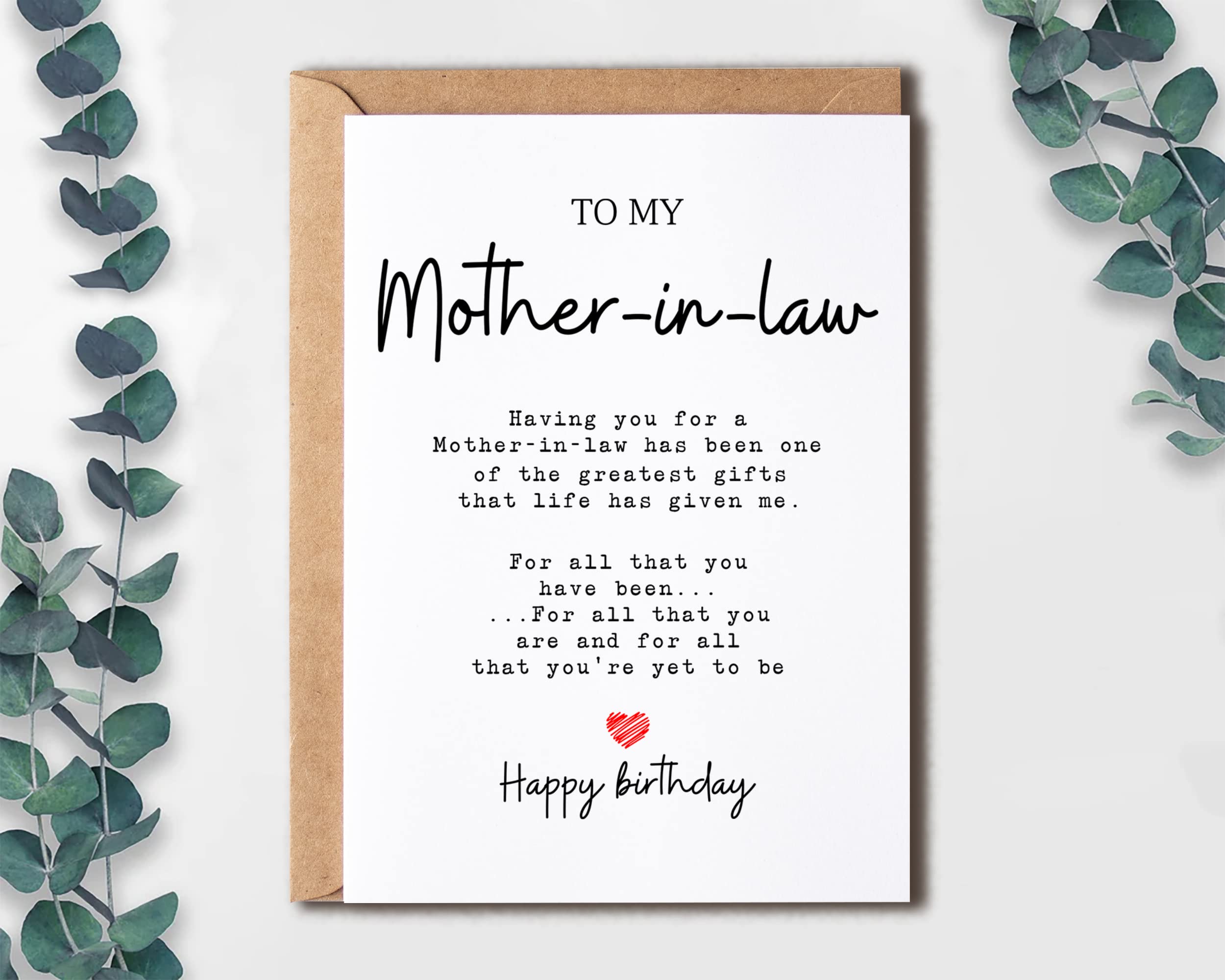 To My Mother-In-Law - Mother-In-Law Birthday Card - Mother-In-Law Is The Greatest Gifts In My Life - Birthday Card For Mother-In-Law - Gift For Mother-In-Law Card