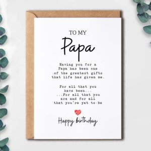 To My Papa - Papa Birthday Card - Papa Is The Greatest Gifts In My Life - Birthday Card For Papa - Gift For Papa Card- Christmas Gifts For Papa