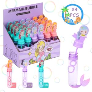 Mermaid Party Favors Bubble Wands for Kids Under The Sea Party Favors Ocean Birthday Party Supplies Bubble Blowing Toys 24PCS