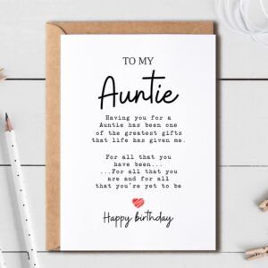 To My Auntie - Auntie Birthday Card - Auntie Is The Greatest Gifts In My Life - Birthday Card For Auntie - Gift For Auntie Card- Christmas Gifts For Auntie