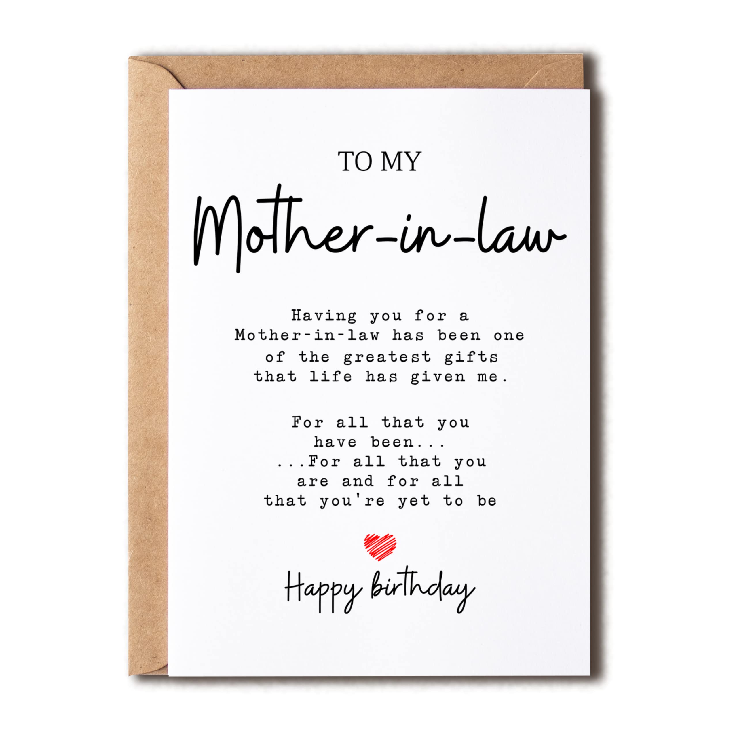 To My Mother-In-Law - Mother-In-Law Birthday Card - Mother-In-Law Is The Greatest Gifts In My Life - Birthday Card For Mother-In-Law - Gift For Mother-In-Law Card