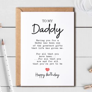 To My Daddy - Daddy Birthday Card - Daddy Is The Greatest Gifts In My Life - Birthday Card For Daddy - Gift For Daddy Card- Christmas Gifts For Daddy