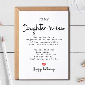 To My Daughter-In-Law - Daughter-In-Law Birthday Card - Daughter-In-Law Is The Greatest Gifts In My Life - Birthday Card For Daughter-In-Law