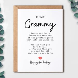 To My Grammy - Grammy Birthday Card - Grammy Is The Greatest Gifts In My Life - Birthday Card For Grammy - Gift For Grammy Card- Christmas Gifts For Grammy