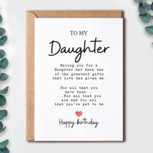 To My Daughter - Daughter Birthday Card - Daughter Is The Greatest Gifts In My Life - Birthday Card For Daughter - Gift For Daughter Card- Christmas Gifts For Daughter