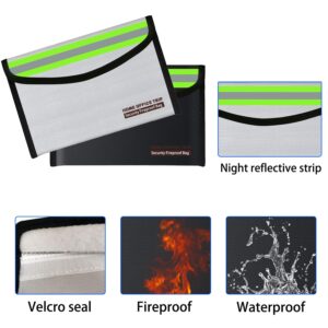 5"x8" Small Fireproof Bag Money Bag Home Office Travel Fireproof Safe Storage Pouch for Document Cash Valuables Jewelry Keys Mobile Power Supply Power Bank Lipo Battery