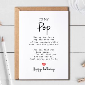 To My Pop - Pop Birthday Card - Pop Is The Greatest Gifts In My Life - Birthday Card For Pop - Gift For Pop Card- Christmas Gifts For Pop