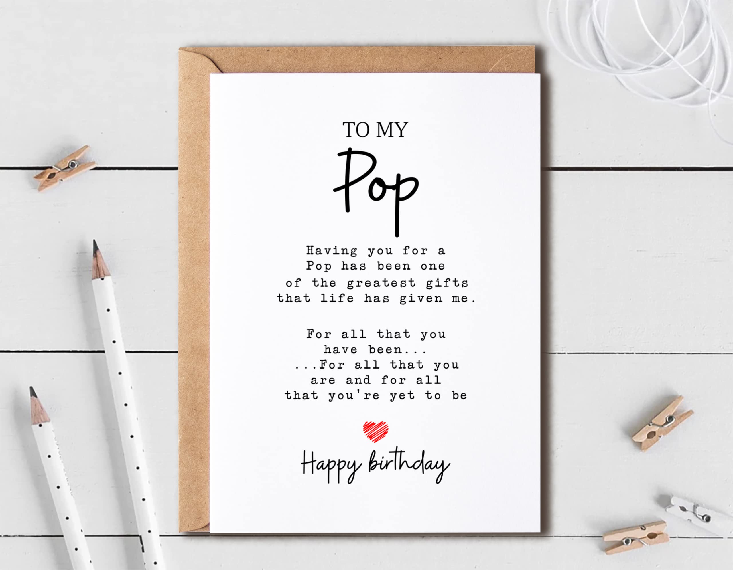 To My Pop - Pop Birthday Card - Pop Is The Greatest Gifts In My Life - Birthday Card For Pop - Gift For Pop Card- Christmas Gifts For Pop