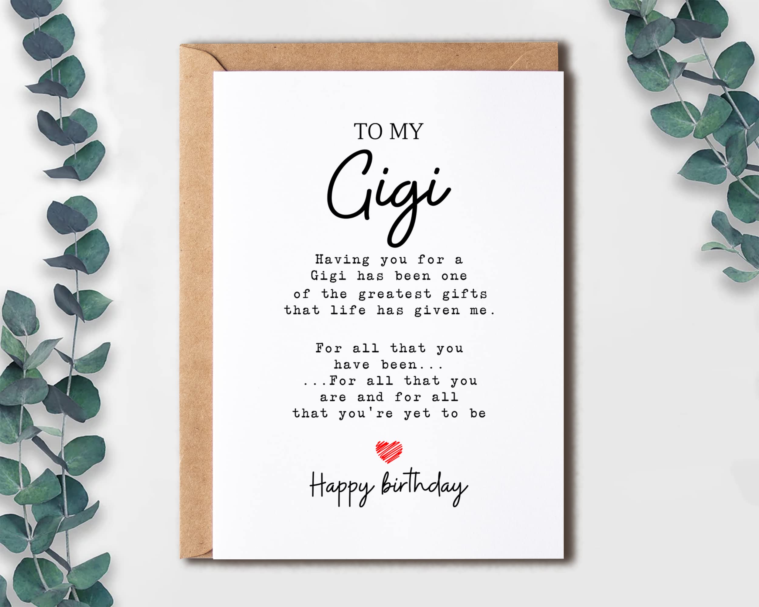 To My Gigi - Gigi Birthday Card - Gigi Is The Greatest Gifts In My Life - Birthday Card For Gigi - Gift For Gigi Card- Christmas Gifts For Gigi