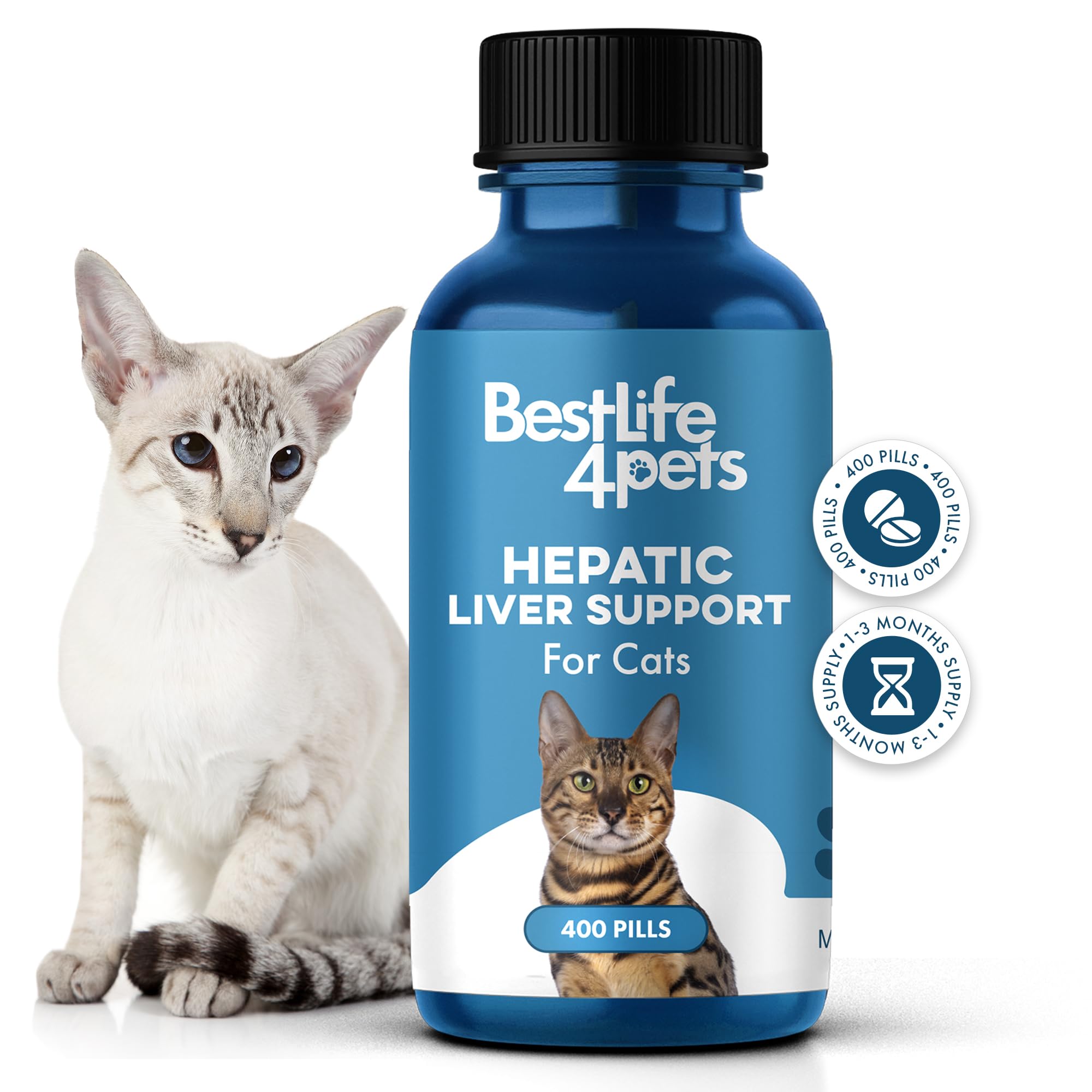 Hepatic Liver Support for Cats - Dissolvable Homeopathic Liver and Digestive Feline Supplement for Liver Detox and Nutrient Absorption - 100% All Natural - Easy to Give, Free of Chemicals or Additives