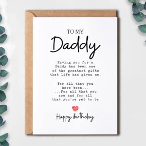 To My Daddy - Daddy Birthday Card - Daddy Is The Greatest Gifts In My Life - Birthday Card For Daddy - Gift For Daddy Card- Christmas Gifts For Daddy