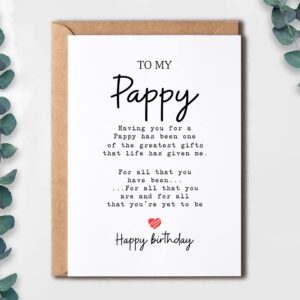 To My Pappy - Pappy Birthday Card - Pappy Is The Greatest Gifts In My Life - Birthday Card For Pappy - Gift For Pappy Card- Christmas Gifts For Pappy