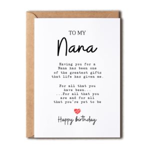 to my nana - nana birthday card - nana is the greatest gifts in my life - birthday card for nana - gift for nana card- christmas gifts for nana