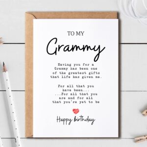 To My Grammy - Grammy Birthday Card - Grammy Is The Greatest Gifts In My Life - Birthday Card For Grammy - Gift For Grammy Card- Christmas Gifts For Grammy