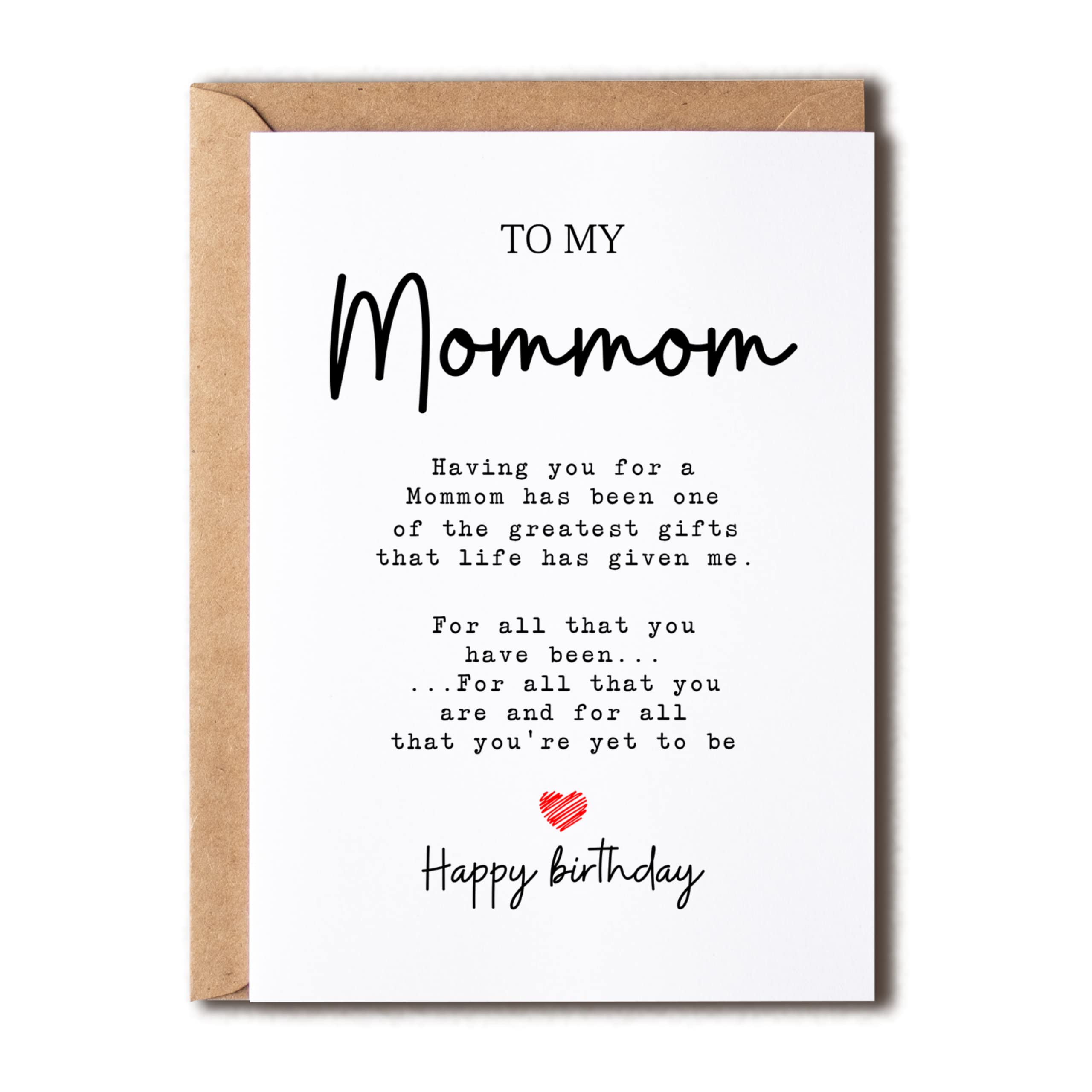 To My Mommom - Mommom Birthday Card - Mommom Is The Greatest Gifts In My Life - Birthday Card For Mommom - Gift For Mommom Card