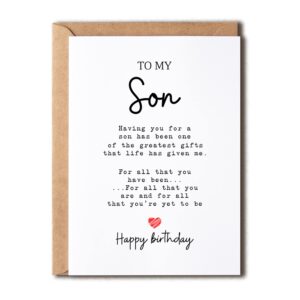 to my son - son birthday card - son is the greatest gifts in my life - birthday card for son - gift for son card- christmas gifts for son