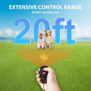 Svtrat Ultrasonic Dog Barking Control Device, Anti Barking Device Dog Barking Silencer with LED Light, 3 Training Modes Dog Bark Deterrent Devices 20ft Range Dog Training & Behavior Aids w/SOS