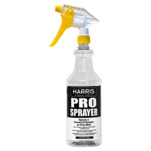 harris professional spray bottle 32oz, all-purpose for cleaning and plants with clear finish, pressurized sprayer, adjustable nozzle and measurements