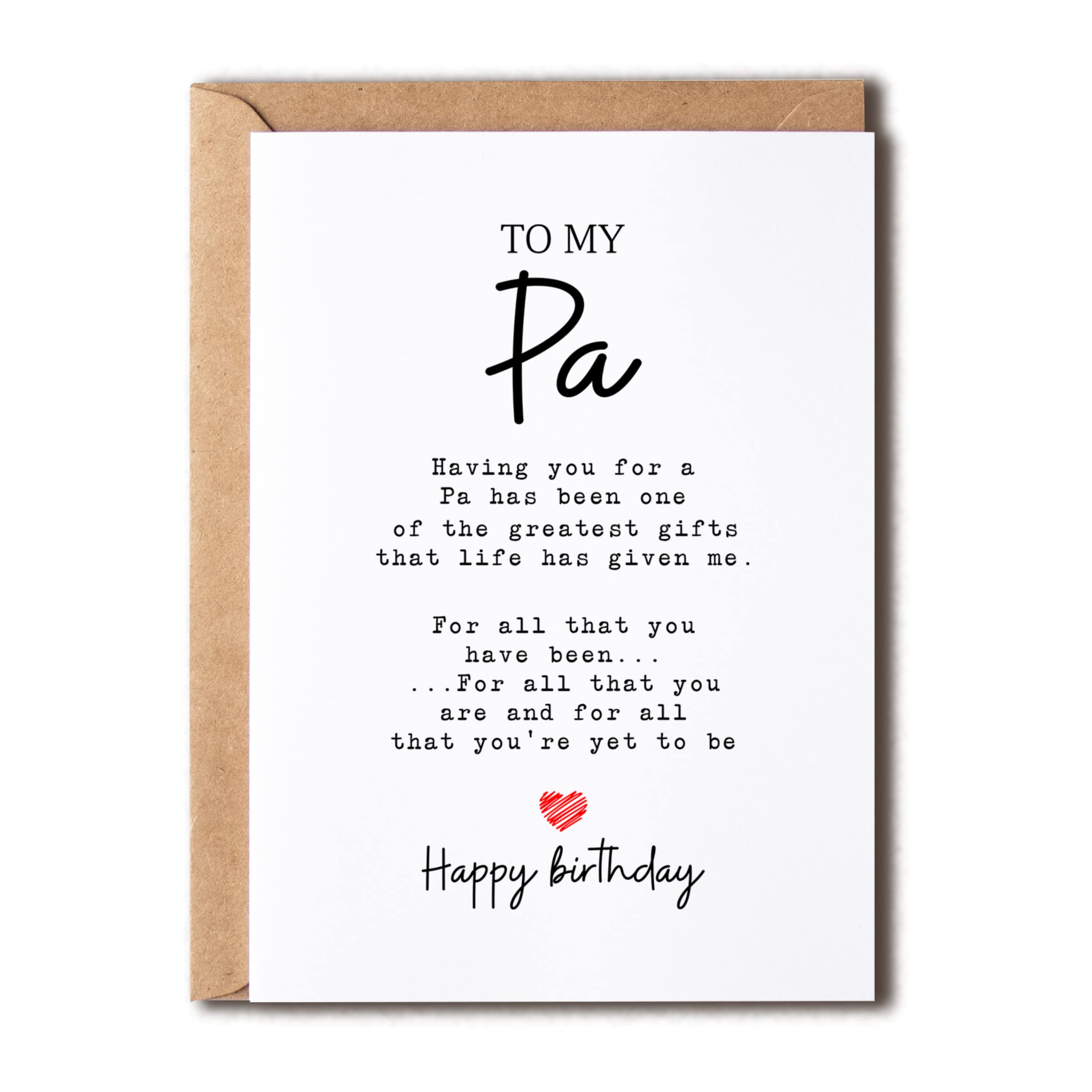 To My Pa - Pa Birthday Card - Pa Is The Greatest Gifts In My Life - Birthday Card For Pa - Gift For Pa Card- Christmas Gifts For Pa