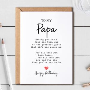 To My Papa - Papa Birthday Card - Papa Is The Greatest Gifts In My Life - Birthday Card For Papa - Gift For Papa Card- Christmas Gifts For Papa