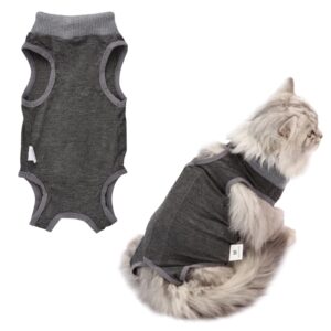 urroma 1 piece cat surgery recovery suit, alternative e-collar cone anti licking pet surgical recovery shirt skin diseases abdominal wounds sterilization cat suit for pets cats dogs, m