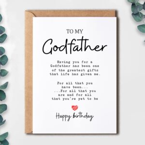 To My Godfather - Godfather Birthday Card - Godfather Is The Greatest Gifts In My Life - Birthday Card For Godfather - Gift For Godfather Card