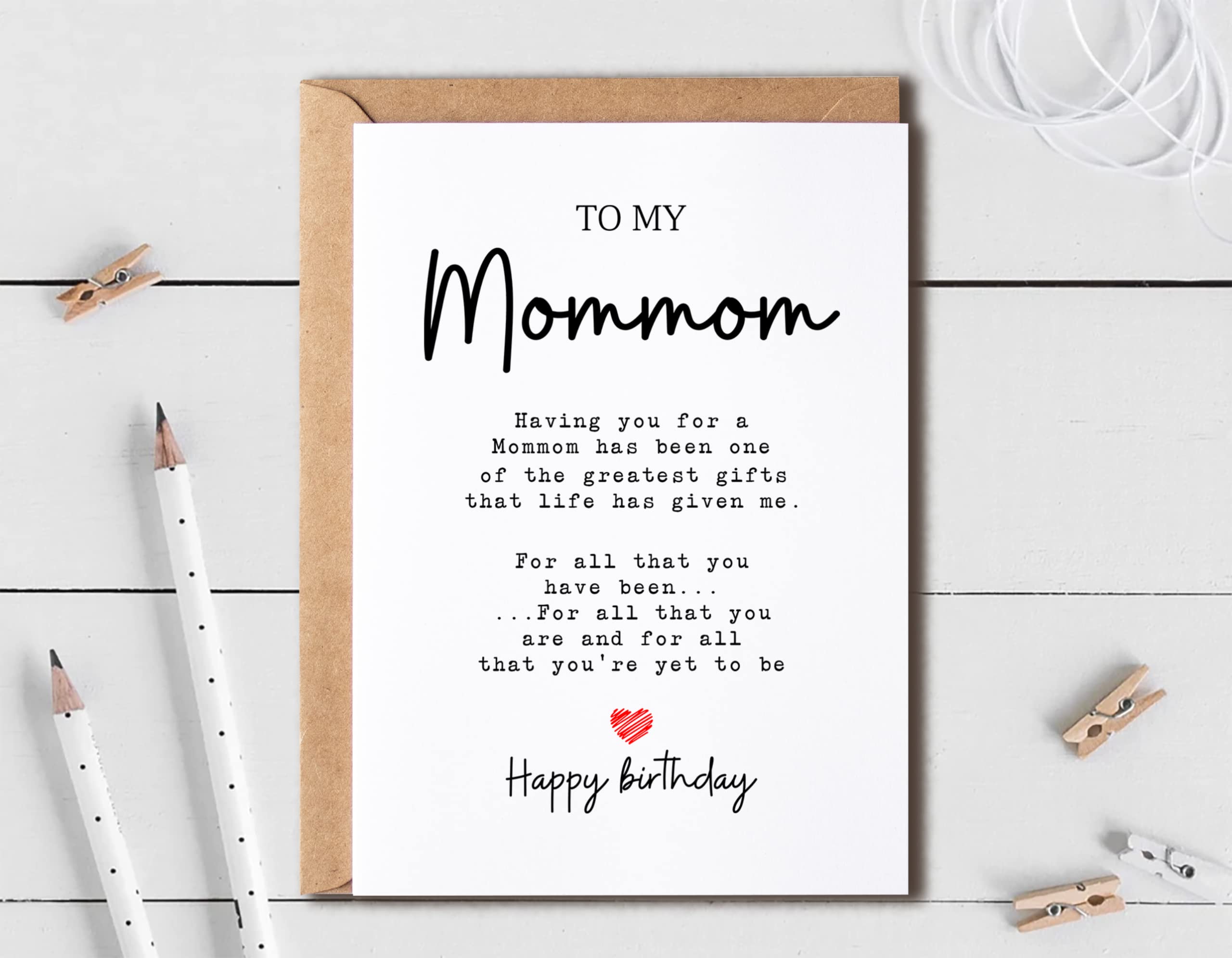 To My Mommom - Mommom Birthday Card - Mommom Is The Greatest Gifts In My Life - Birthday Card For Mommom - Gift For Mommom Card