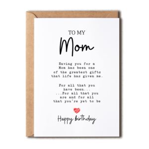 to my mom - mom birthday card - mom is the greatest gifts in my life - birthday card for mom - gift for mom card- christmas gifts for mom