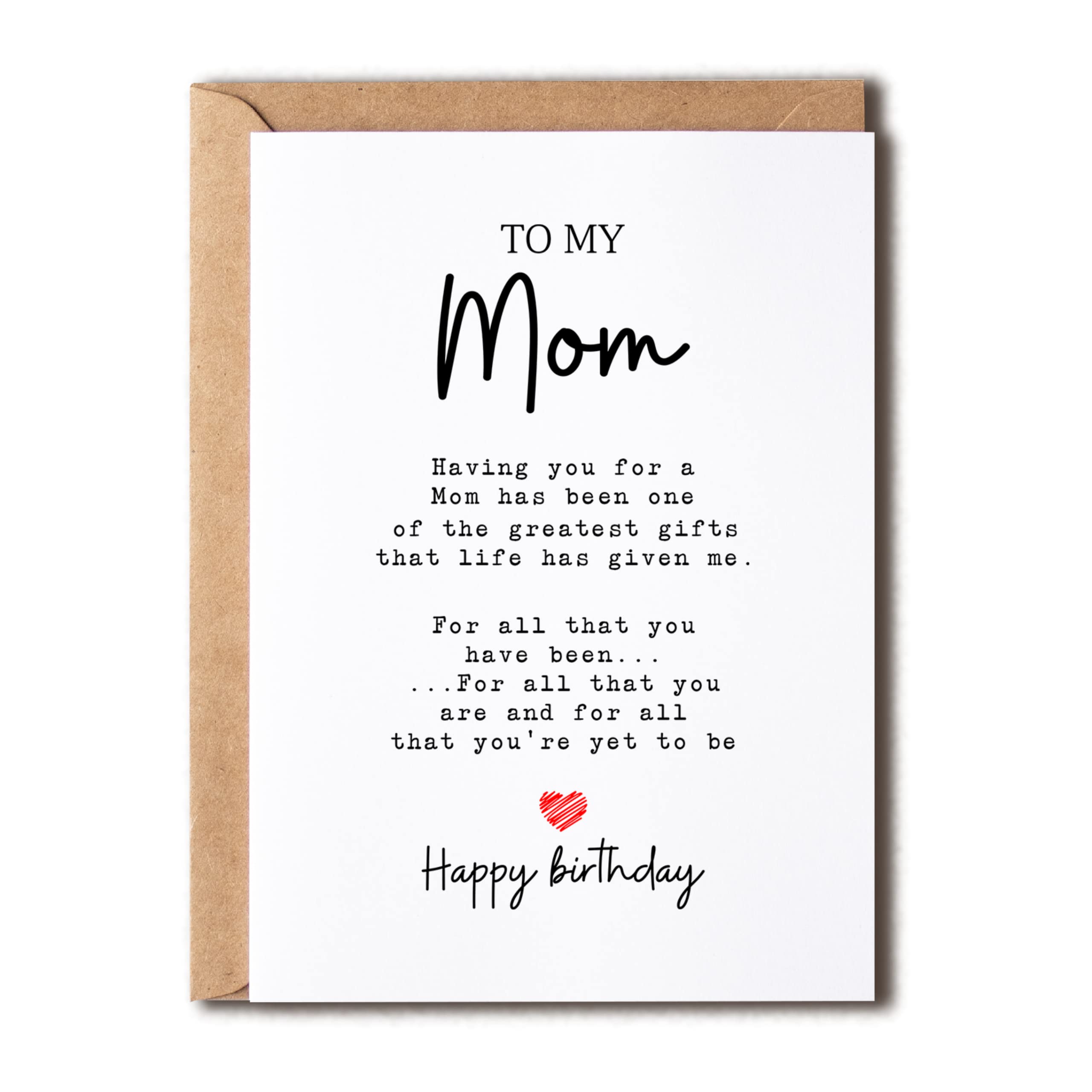 To My Mom - Mom Birthday Card - Mom Is The Greatest Gifts In My Life - Birthday Card For Mom - Gift For Mom Card- Christmas Gifts For Mom