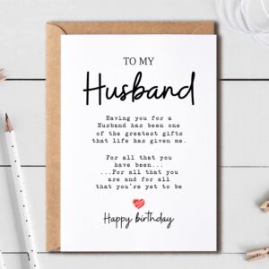 To My Husband - Husband Birthday Card - Husband Is The Greatest Gifts In My Life - Birthday Card For Husband - Gift For Husband Card- Christmas Gifts For Husband