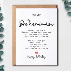 To My Brother-In-Law - Brother-In-Law Birthday Card - Brother-In-Law Is The Greatest Gifts In My Life - Birthday Card For Brother-In-Law - Gift For Brother-In-Law Card