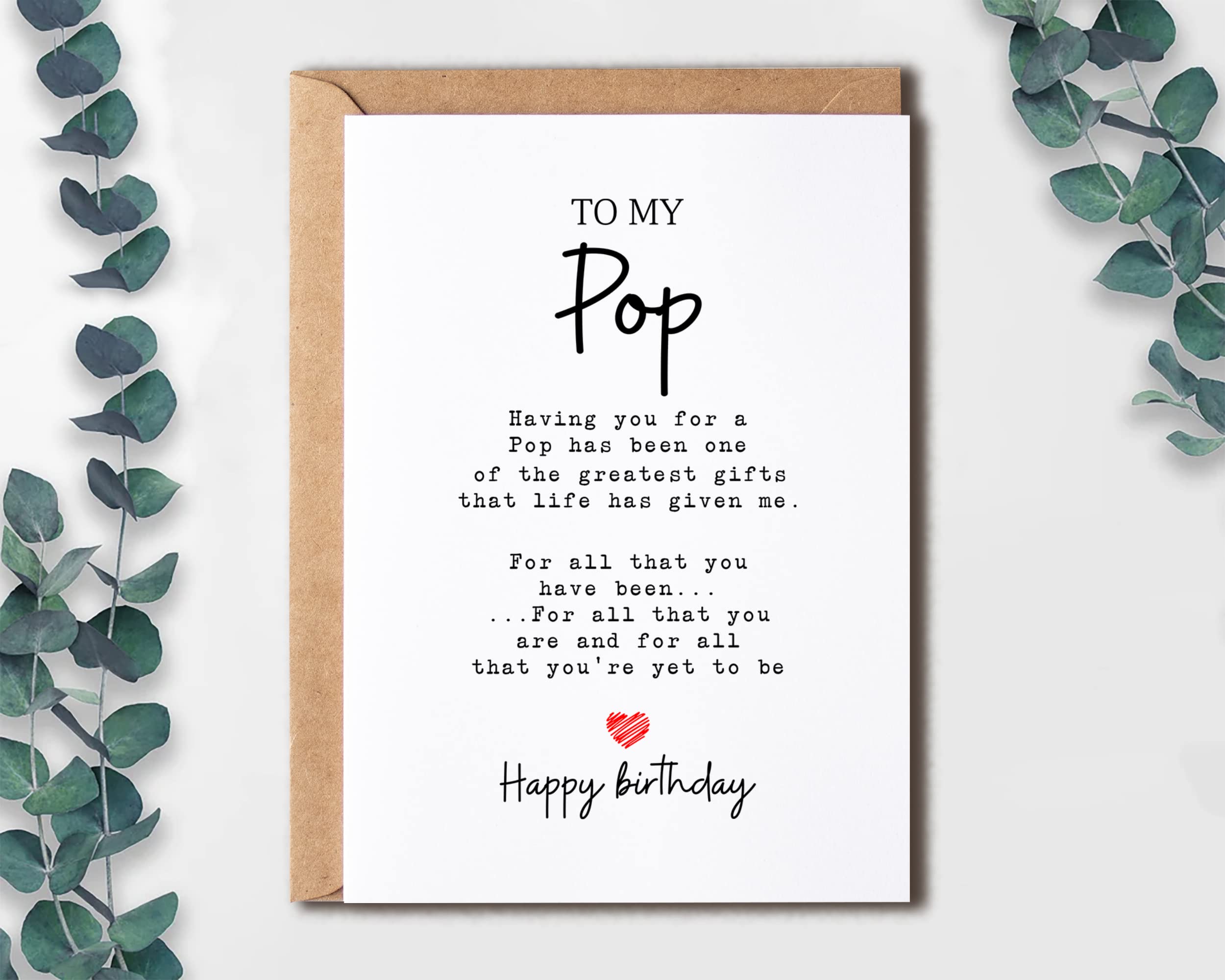 To My Pop - Pop Birthday Card - Pop Is The Greatest Gifts In My Life - Birthday Card For Pop - Gift For Pop Card- Christmas Gifts For Pop