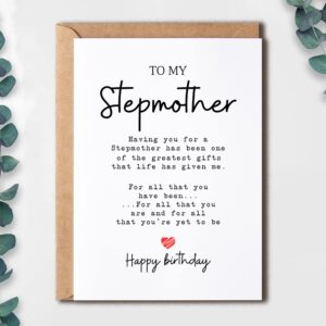 To My Stepmother - Stepmother Birthday Card - Stepmother Is The Greatest Gifts In My Life - Birthday Card For Stepmother - Gift For Stepmother Card