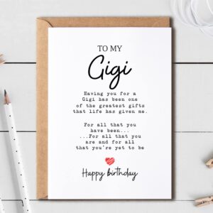 To My Gigi - Gigi Birthday Card - Gigi Is The Greatest Gifts In My Life - Birthday Card For Gigi - Gift For Gigi Card- Christmas Gifts For Gigi