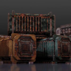 TinkerTurf Sci-Fi Terrain: Cargo Containers 6 Add-On, 3 Containers Included, Neutral Theme, Modeular Design, Easy Storage, Virtually Limitless Setups