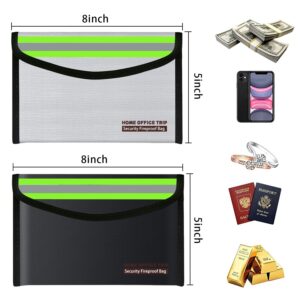 5"x8" Small Fireproof Bag Money Bag Home Office Travel Fireproof Safe Storage Pouch for Document Cash Valuables Jewelry Keys Mobile Power Supply Power Bank Lipo Battery