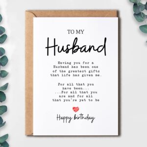 To My Husband - Husband Birthday Card - Husband Is The Greatest Gifts In My Life - Birthday Card For Husband - Gift For Husband Card- Christmas Gifts For Husband