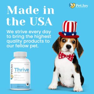 PetJoy - Thrive Daily Multivitamin Soft Chew for Dogs | Energy, Healthy Skin & Coats, and Stronger Bones & Teeth | Complete Daily Health | Pet Vitamins | 60 Count